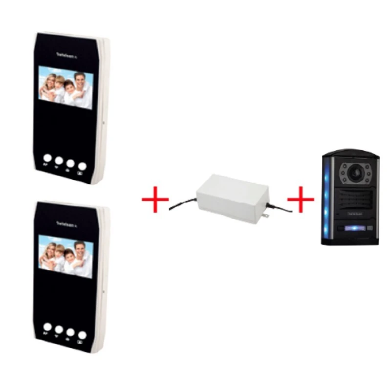 WARRIOR X4.3” Renkli Butonlu LCD Görüntülü Villa Kitler Obsidian(İkili)